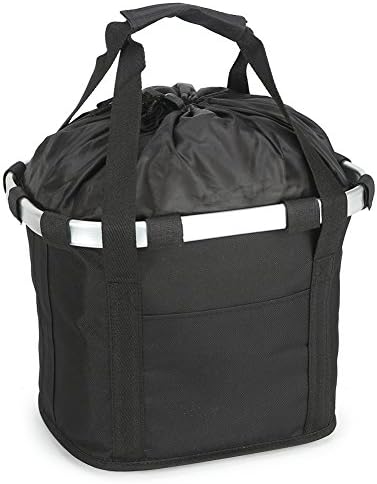 PELLOR Front Bicycle Basket MTB Folding Bike Ride Basket Carrier (Black, 11.48.59.4 inches)