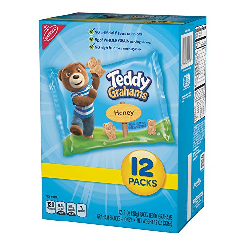 Teddy Grahams Honey Graham Snack Packs, 12 Count Individual Snack Bags
