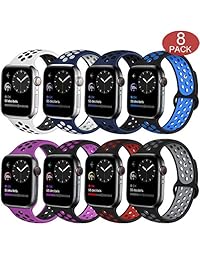 Kaome - Correa de repuesto para Apple Watch (1.654 in, 1.732 in, 1.575 in, 1.496 in, silicona blanda)