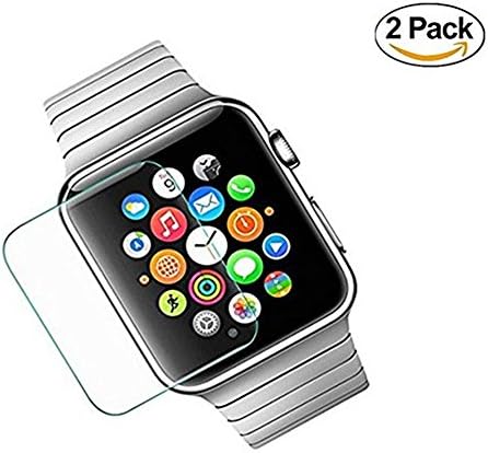 [New Enhanced] 38mm Apple Watch Screen Protector - OneWalker 2-Pack Tempered Glass Screen Protector [Anti-bubble, Scratch Resistant] [Only Covers the Flat Area]