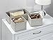 mDesign Soft Fabric Dresser Drawer and Closet Storage Organizer for Bedroom, Closet, Shelves, Drawers - Clothing/Accessory Organizing Bins - Set of 3 in 2 Sizes - Chevron Zig-Zag Print - Taupe/Natural