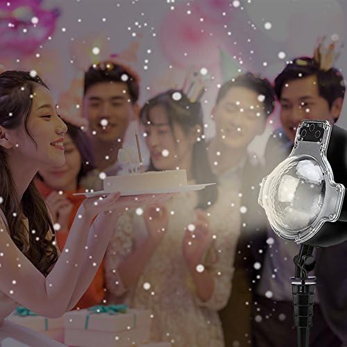 50th Anniversry Gift Snowfall Outdoor Led Lights Displays Projector Show Rotating Snowflake Lamp with Wireless Remote for Party Wedding Night
