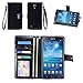 IZENGATE Executive Premium PU Leather Wallet Flip Case Cover Folio Stand for Samsung Galaxy Mega 6.3 (I9200) (Black)