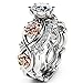 DALARAN Cubic Zirconia Rings Wedding Set Rose Ring Infinity Eternity Band for Women Solitaire Ring