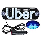 AutoEC Uber LED Sign Decor, Uber Flashing Hook on Car Window with DC12V Car Charger Inverter (Blue), Please Confirm Illegal Or Not Before Order