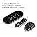 MobilePal 3-Coil Qi Wireless Charger Pad For iPhone 8/8 Plus/X and Samsung Galaxy series -2A USB AC Adapter Included (Black)