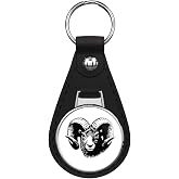 1080 Graphics Ram Head Black Leather Keychain with Silver Keyring Key chain
