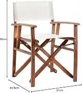 Charles Bentley FSC 100% Wood Pair Folding Directors Chairs Cream Pop-Up view 3
