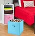 Foldable Cube Storage Bins - 6 Pack - These Decorative Fabric Storage Cubes are Collapsible and Great Organizer for Shelf, Closet or Underbed. Convenient for Clothes or Kids Toy Storage (Light Blue)