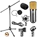 Neewer Professional Studio Broadcasting / Recording NW-700 Condenser Microphone & NW-107 Folding Type Height Adjustable Microphone Tripod Boom Floor Stand Kit