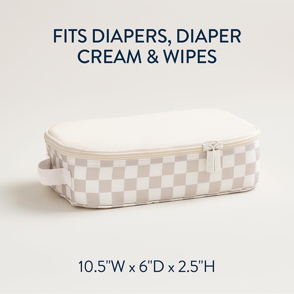 Itzy Ritzy Packing Cubes for Travel – Set of 3 Packing Cubes or Travel Organizers; Each Cube Features a Mesh Top, Double Zippers and a Fabric Handle (Checkerboard)