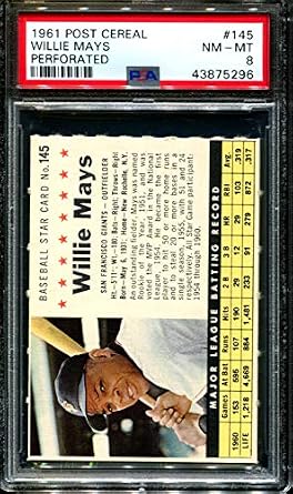Amazoncom 1961 Post Cereal Perforated 145 Willie Mays