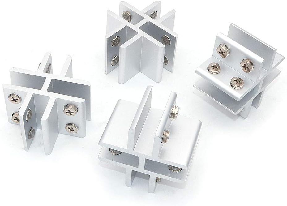 Set of 4 NUZAMAS Cross Shape Glass Clamps, Glass-to-Glass Holder, Connecting Glass Clamp On 4 Sides Panels, Shower, Tables - Image 5