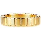 munone 4mm Chunky Gold Grinding Ring for Women men,18k Gold Plated Titanium and Stainless Steel Band Ring