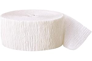 Crepe Paper Streamers, 81ft, White