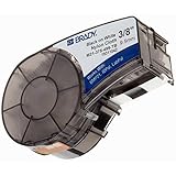 Brady High Adhesion Cloth Label Tape (M21-375-499) - Black On White Nylon - Compatible with BMP21-PLUS, ID PAL, and LABPAL Printers - 16' Length, 0.375" Width