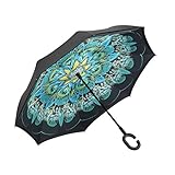 Amagoing Car Inverted Umbrella Double Layer Windproof Reverse Umbrella for Rain Sun