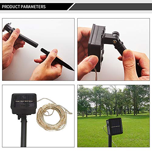 gdfh 200 LED Solar String Lights Outdoor, Waterproof 8 Modes Fairy Lights for Garden Patio Yard Wedding Party