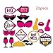 Bachelorette Party Photo Booth Props Kit,Bridal Shower Photo Booth Prop with Wooden Sticks for Wedding Bachelorette Party Girls Night Out Game Party Decoration Supplies -21ct