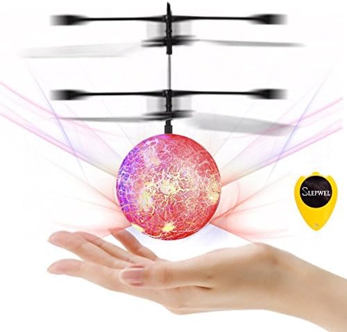 Slepwel UFO Flying Ball Magic led Light with Remote (Purple)