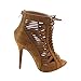 Beston BA83 Women's Zipper Lace Up Cut Out Stiletto Shoes Run One Size Smaller