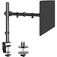 MOUNTUP Single Monitor Desk Mount, Fully Adjustable Single Monitor Arm Stand, Computer Screen Mount for 1 Max 32 Inch,17.6 lbs Display, Monitor Stand with Clamp&Grommet Base, VESA 75x75mm 100x100mm