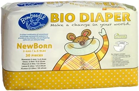 Bumboodle Natural Compostable Bio Diaper (Newborn 4.5-9lbs/2-4kg 30-Count)
