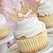 Tiara Cupcake Toppers 12CT. Pink and Gold Birthday Party Decorations.