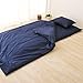 EMOOR Color 100% Cotton 3 Pieces Japanese Futon Cover Set, Twin Size, Made in Japan, Anti-Bacterial & Mite-Resistant & Odor-Resistant, Navy