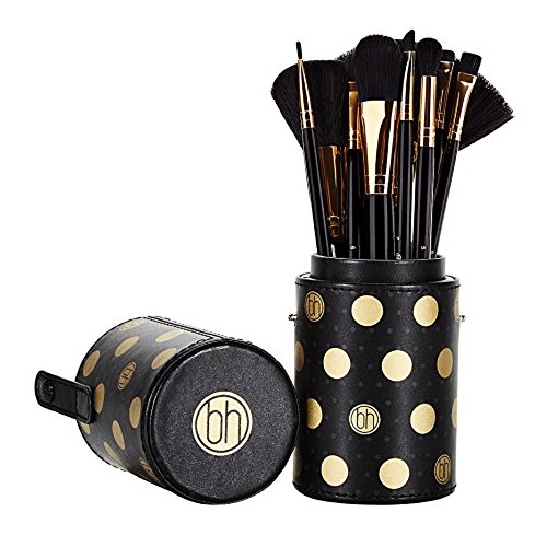 BH Cosmetics Dot Collection 11 Piece Brush Set, Black