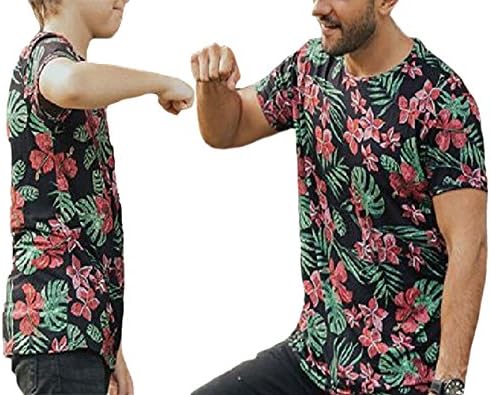 Baby Boys Summer T-Shirt Short Sleeve Family Matching Shirts For Father and Baby (3-4 T, Black-Boy)