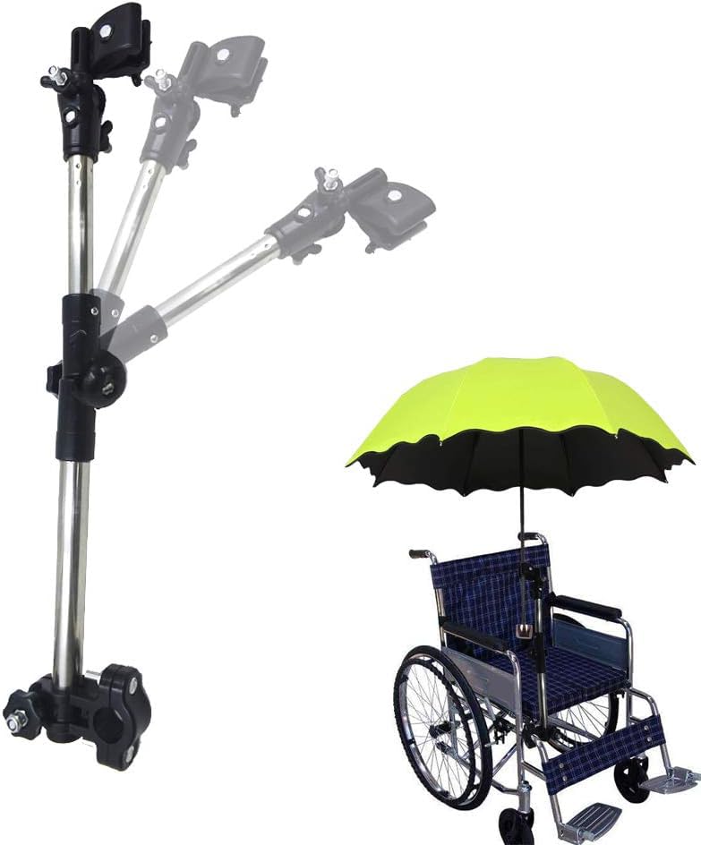 Photo 1 of Umbrella Mount Holder, 180° Adjustable Umbrella Holder for Stroller, Hole Diameter 0.8-1.3cm,Umbrella Clamp Bike Umbrella Stretch Mount Stand Holder for Baby Stroller, Wheelchair, Walker, Rollator