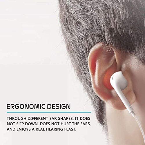 Premium Earphones/Earbuds/Headphones/Headsets to 3.5mm with Stereo Mic&Remote Noise Isolating Control Headphone Compatible with iPhone for Most Smartphones - White