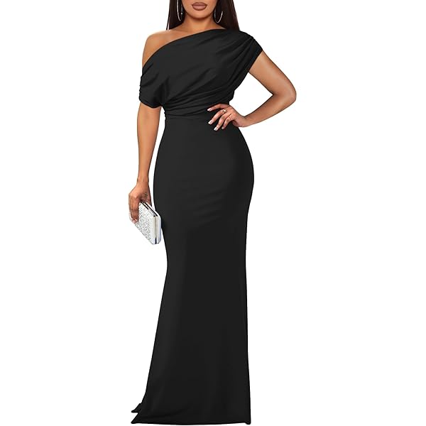 slim fit dress slacks Plus Size Wrap Off Shoulder Evening Dress– Hello Curve