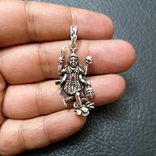 Kali Pendant, Sterling Silver Pendant, Kali Holding Demon's