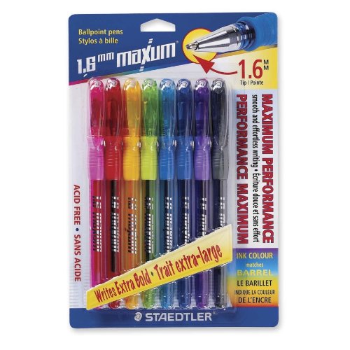 Staedtler ballpoint stick pens (std9824bbk8)