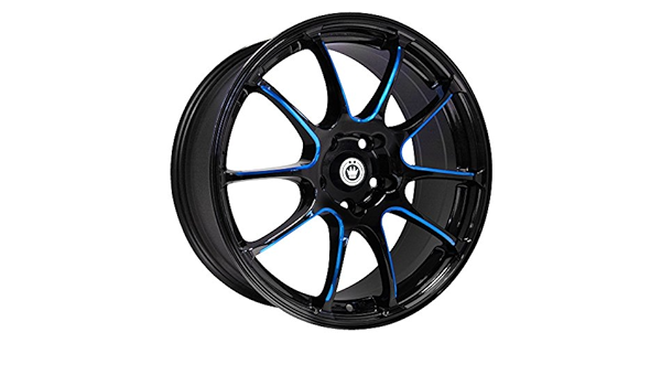Konig 24B Illusion - Llanta de rueda (18 x 8 5 x 114,3 + 45 mm), color negro y azul