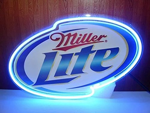 MILLER LATE Real Glass Neon Light Sign Home Beer Bar Pub Recreation Room Game Lights Windows Garage Wall Signs