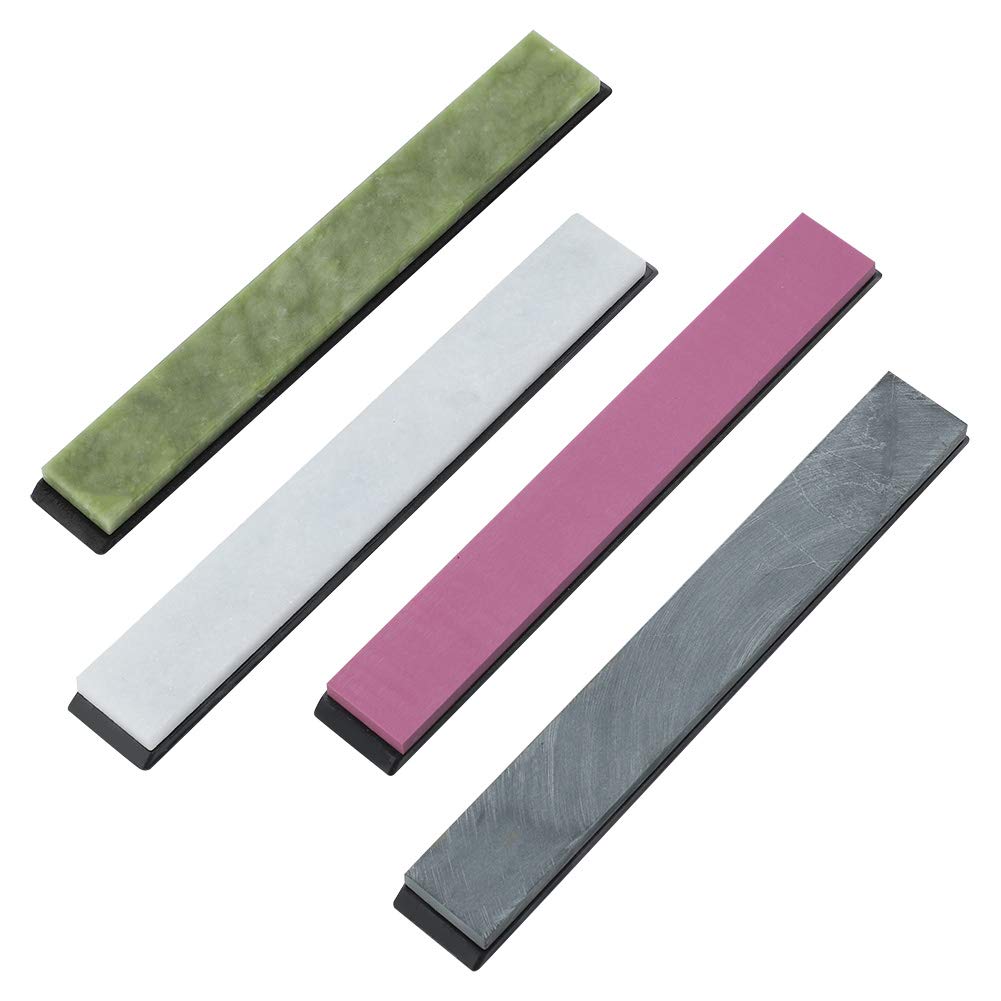 Knife Sharpening Stone Whetstone 3000 Grits 5000 Grits 8000 Grits 10000 Grits Colorful Grindstone with Base for Knives Sharpening Fixed-Angle Knife Sharpener,Pack of 4pcs