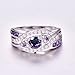 Veunora 925 Sterling Silver Created 5x5mm Rainbow Topaz and Amethyst Filled Twisted Ring Band for Women Size 11