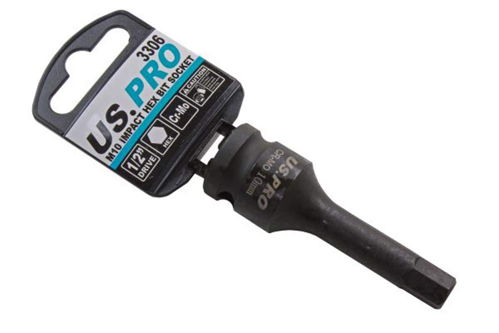 US Pro Bergen 1/2 DR Impact Hex Bit Socket M10 X 78mm