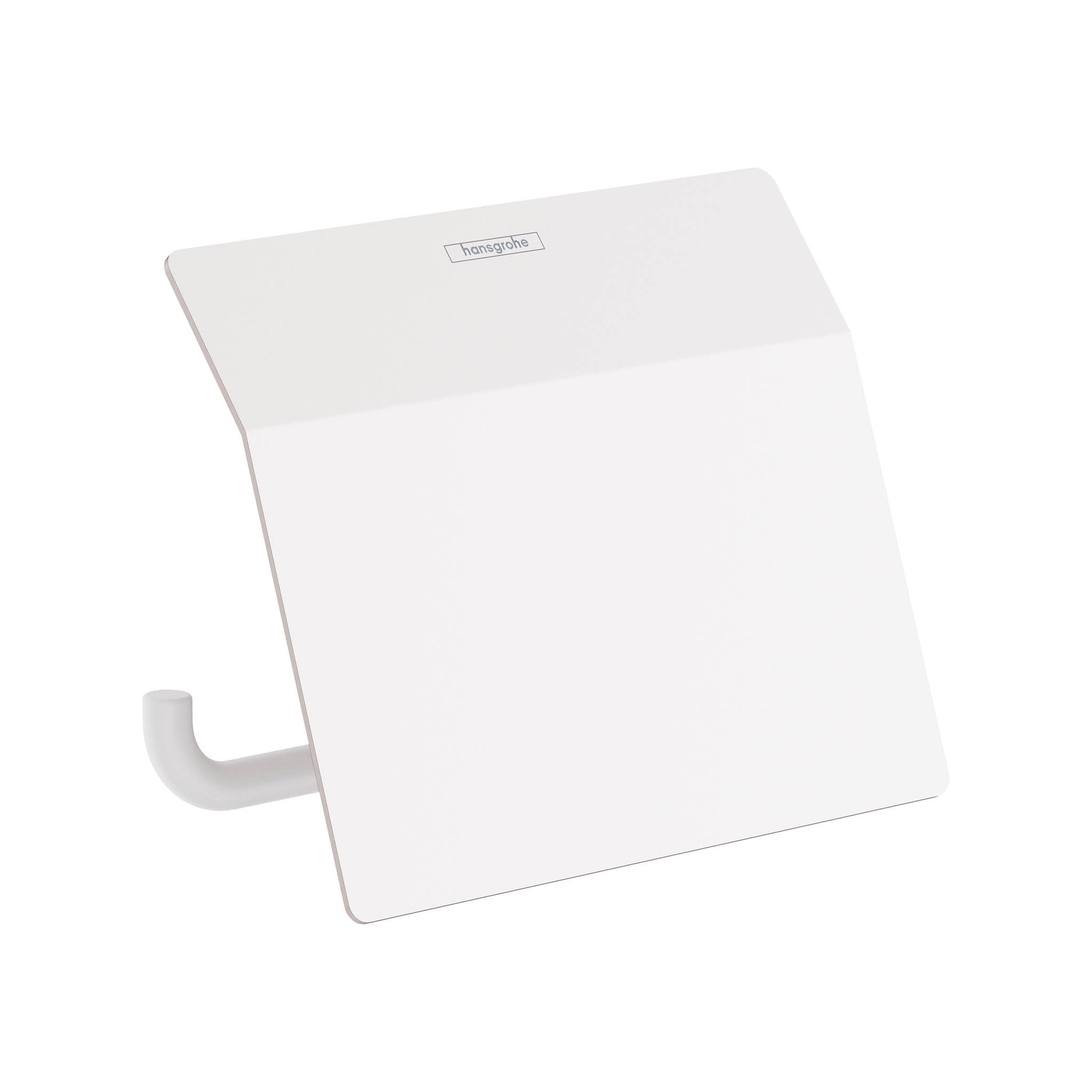 hansgrohe AddStoris Roll holder with cover, matt white, 41753700