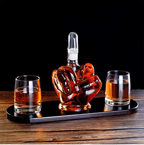 中指の形状ウイスキー スコッチ バーボン ベストギフト用のための2つの小品ウィスキーグラスセット ワインバー用の器物コンテナとグラスウイスキーデキャンタ 千ミリリットル Distribuidoravalmor Com