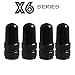 Set of 4 X6 Series Alloy Anodized Presta Valve Caps by Forest Byke Company (black)