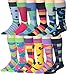 Colorfut Men's 12 Pairs Soft Cotton Colorful Funky Gift Box Dress Socks, Fits shoe 6-12 (sock size 10-13), CMC04