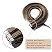 40 Pieces Rooted Tape In Hair Extensions Human Hair Invisible Seamless Skin Weft Double Side Tape Remy Human Hair Extensions Long Straight For Women (20 Inch (100 Grams),4P27 Medium Brown&Dark Blonde)