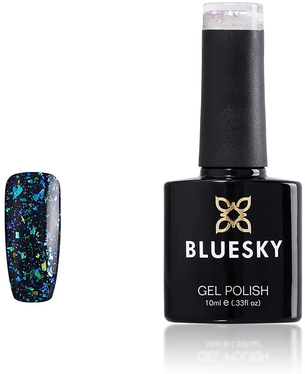 Bluesky Gel Nail Polish, Galaxy 07, Cosmic Latte, Glitter, 10ml (Requires Curing Under UV LED Lamp)