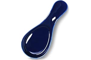 GDCZ Porcelain Spoon Rest - Large Spoon Holder Utensil Rest for Kitchen Counter Stove Top, Navy