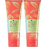 Bath & Body Works Peach & Honey Almond Body Cream 8 Oz (2 Pack)