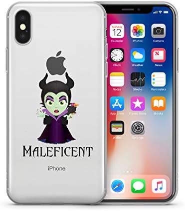 Disney Villains Evil Witch, Ursula, Maleficent Jelly Clear Case for Apple iPhone X (iPhone 10) (Maleficent)